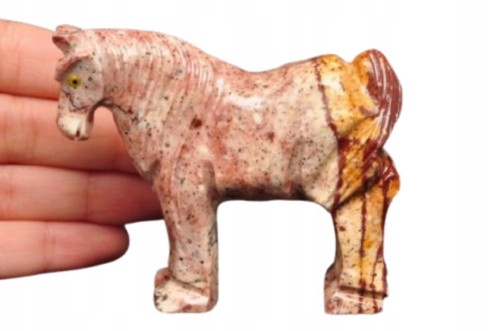 * STEATYT KAMIEŃ MYDLANY PIĘKNA FIGURKA KOŃ ŚLICZNY WZÓR NR 17 *