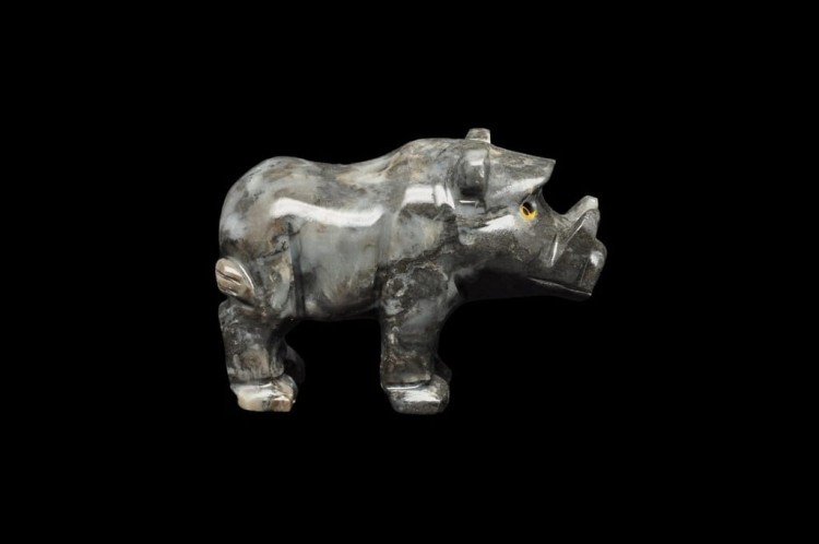 * STEATYT KAMIEŃ MYDLANY CIEMNY KAMIEŃ CIEKAWA FIGURKA GUZIEC NR 19 *