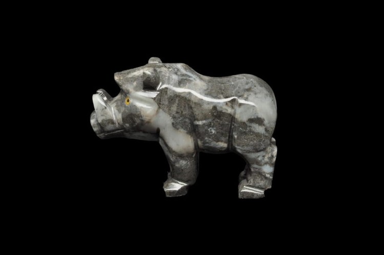 * STEATYT KAMIEŃ MYDLANY CIEMNY KAMIEŃ CIEKAWA FIGURKA GUZIEC NR 19 *