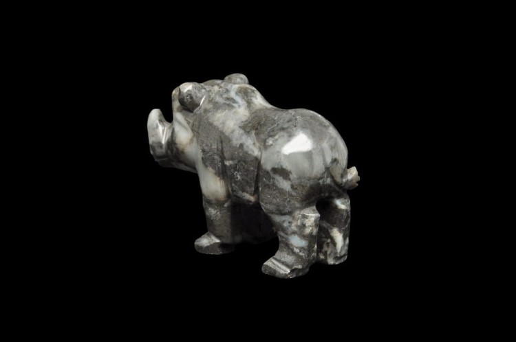 * STEATYT KAMIEŃ MYDLANY CIEMNY KAMIEŃ CIEKAWA FIGURKA GUZIEC NR 19 *