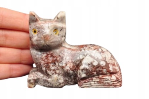 * STEATYT KAMIEŃ MYDLANY FIGURKA KOT UROCZY OKAZ CIEKAWY WZÓR NR 20 *