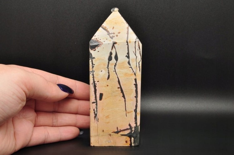 * JASPIS PEJZAŻOWY WIEŻA OBELISK MINERAŁ NATURALNY PIĘKNY WZÓR NR 1 *