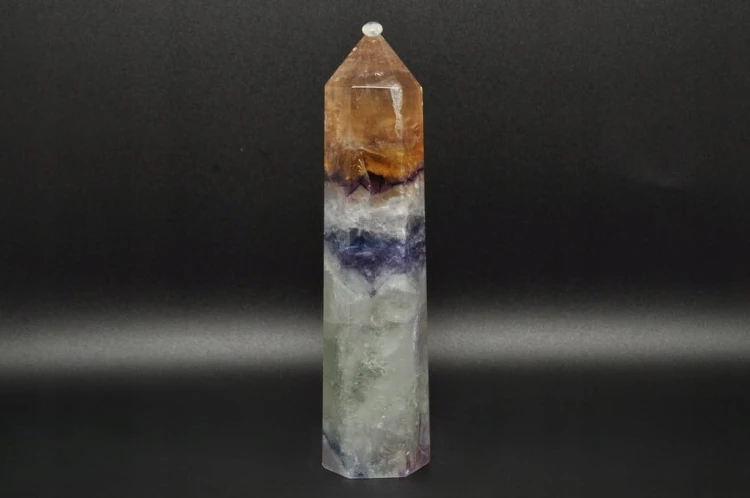 * FLUORYT CHINY KAMIEŃ NATURALNY WIEŻA KOLOROWY OBELISK NR 5 *