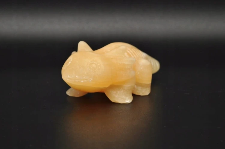 * KALCYT ŻÓŁTY FIGURKA AKSOLOTL AMBYSTOMA MEKSYKAŃSKA PIĘKNY OKAZ NR 3 *