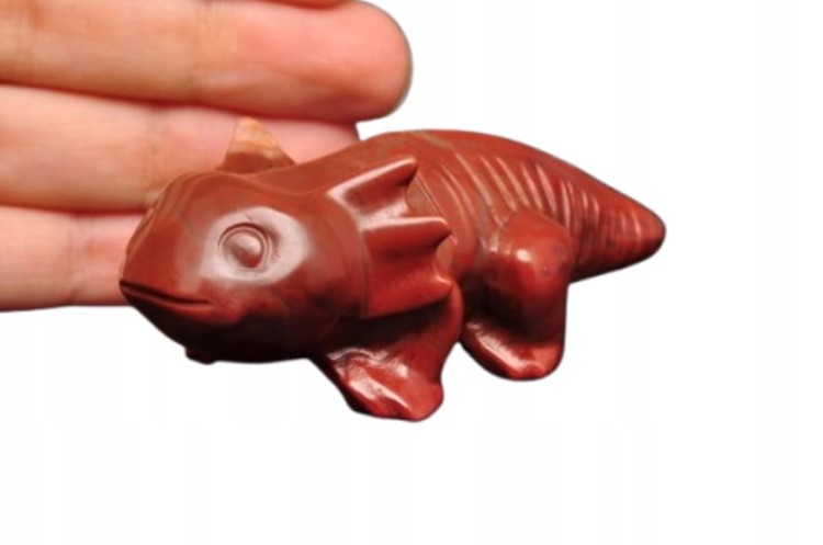 * JASPIS CZERWONY ŚLICZNA FIGURKA AKSOLOTL AMBYSTOMA MEKSYKAŃSKA NR 6 *