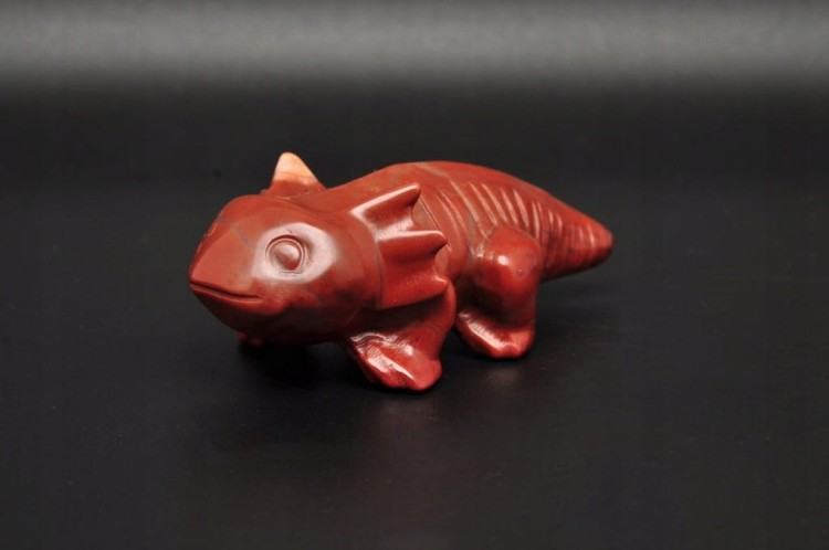 * JASPIS CZERWONY ŚLICZNA FIGURKA AKSOLOTL AMBYSTOMA MEKSYKAŃSKA NR 6 *