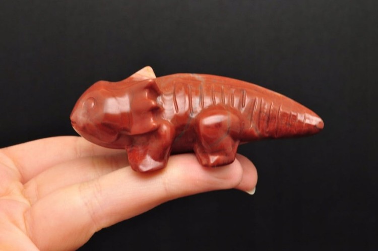 * JASPIS CZERWONY ŚLICZNA FIGURKA AKSOLOTL AMBYSTOMA MEKSYKAŃSKA NR 6 *