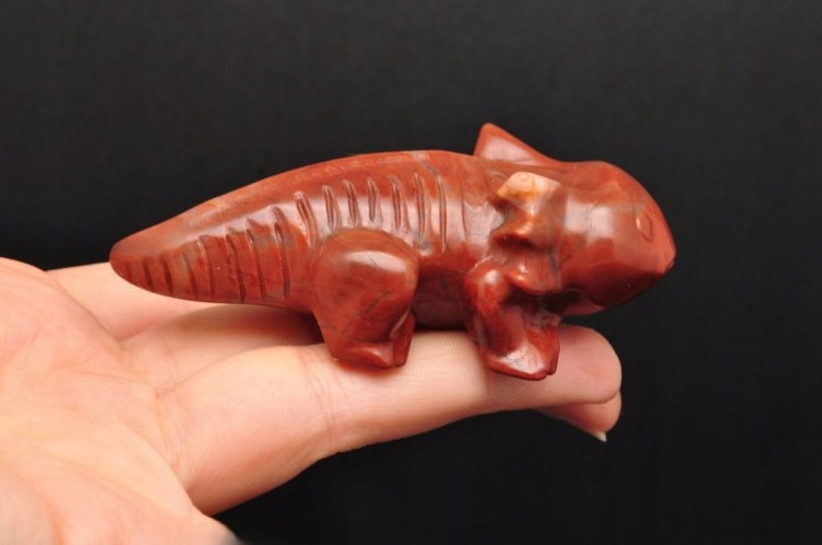 * JASPIS CZERWONY ŚLICZNA FIGURKA AKSOLOTL AMBYSTOMA MEKSYKAŃSKA NR 6 *