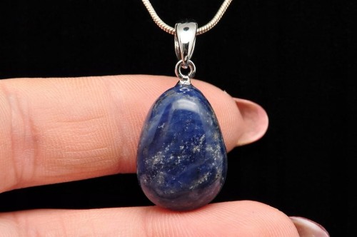 * LAPIS LAZULI ZAWIESZKA GRANATOWA BARWA ELEGANCKA BIŻUTERIA NR 24 *