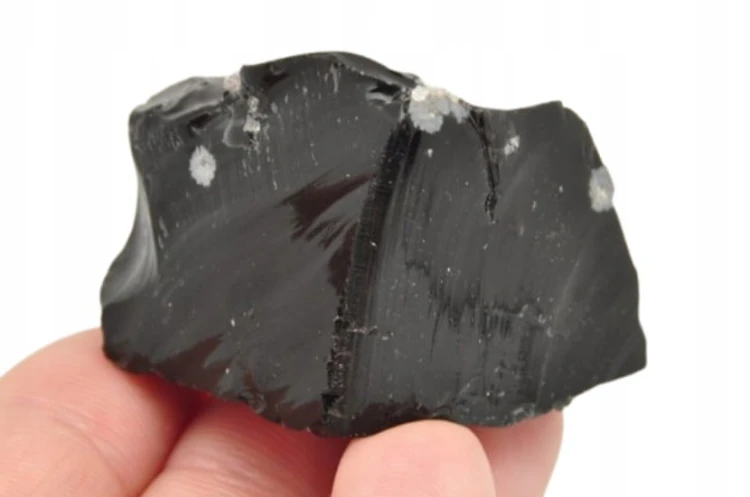 * OBSYDIAN ŚNIEŻNY MEKSYK MINERAŁ NATURALNY MAŁE INKLUZJE NR 1 *