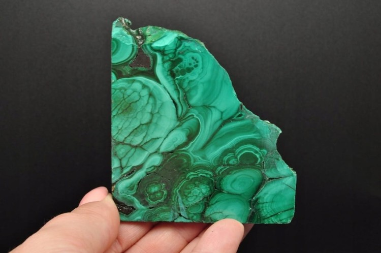 * MALACHIT KONGO PŁYTKA ŚWIETNY WZÓR ŚLICZNY MINERAŁ NATURALNY NR 3 *