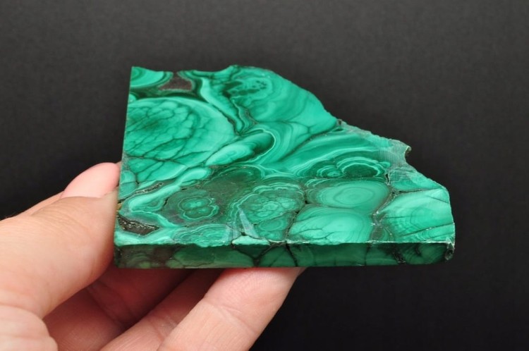 * MALACHIT KONGO PŁYTKA ŚWIETNY WZÓR ŚLICZNY MINERAŁ NATURALNY NR 3 *