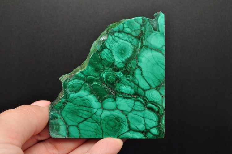* MALACHIT KONGO PŁYTKA ŚWIETNY WZÓR ŚLICZNY MINERAŁ NATURALNY NR 3 *
