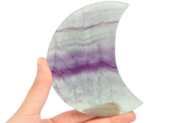 * FLUORYT KSIĘŻYC PIĘKNY KAMIEŃ NATURALNY ŚLICZNA DEKORACJA NR 1 *