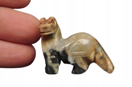 * STEATYT KAMIEŃ MYDLANY DINOZAUR WIELOKOLOROWY MINERAŁ FIGURKA NR 58 *