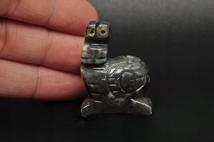 * STEATYT KAMIEŃ MYDLANY PERU ŚLIMAK SZARY MINERAŁ NA OZDOBĘ NR 74 *