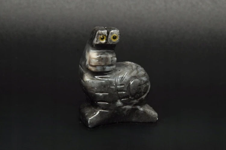 * STEATYT KAMIEŃ MYDLANY PERU ŚLIMAK SZARY MINERAŁ NA OZDOBĘ NR 74 *