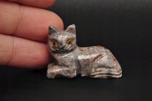 * STEATYT KAMIEŃ MYDLANY FIGURKA KOT DOBRA JAKOŚĆ KAMIEŃ NR 73 *