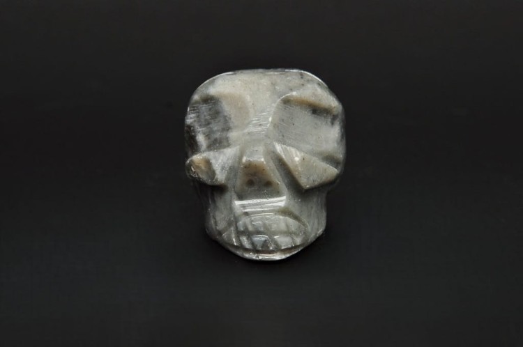 * STEATYT KAMIEŃ MYDLANY FIGURKA CZASZKA SZARY KOLOR POLEROWANY OKAZ NR 67