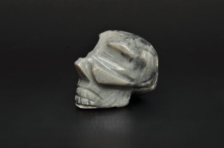 * STEATYT KAMIEŃ MYDLANY FIGURKA CZASZKA SZARY KOLOR POLEROWANY OKAZ NR 67