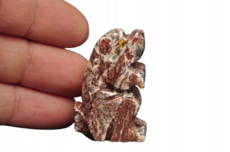 * STEATYT KAMIEŃ MYDLANY PERU FIGURKA PIES RZEŹBA PSA RĘKODZIEŁO NR 64 *