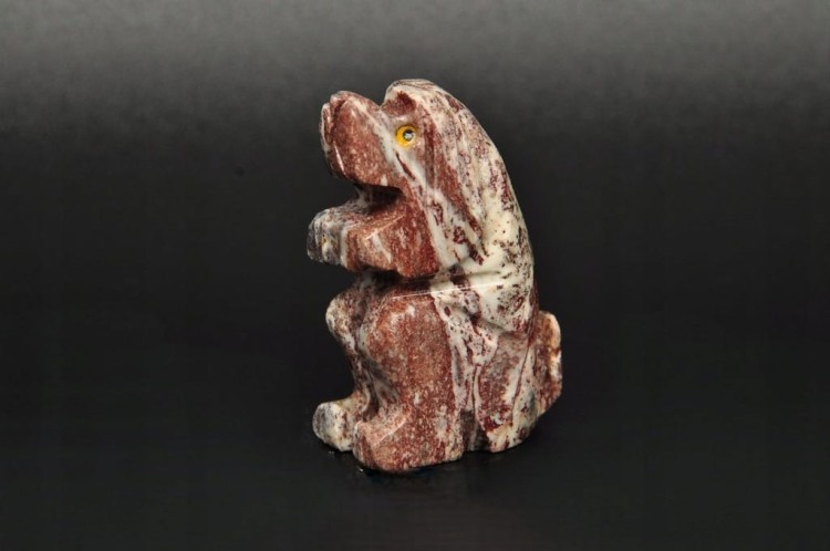 * STEATYT KAMIEŃ MYDLANY PERU FIGURKA PIES RZEŹBA PSA RĘKODZIEŁO NR 64 *