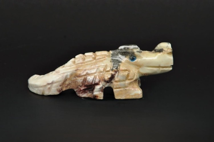 * STEATYT KAMIEŃ MYDLANY PERU KROKODYL NATURALNY OKAZ CIEKAWY PRZEKRÓJ 104