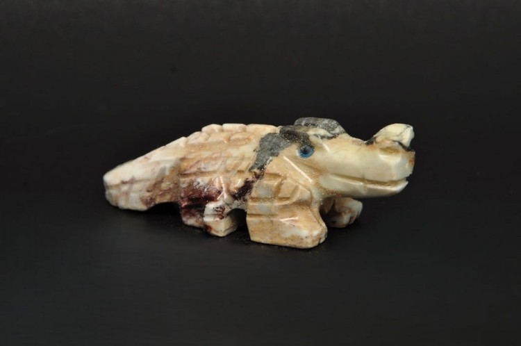 * STEATYT KAMIEŃ MYDLANY PERU KROKODYL NATURALNY OKAZ CIEKAWY PRZEKRÓJ 104