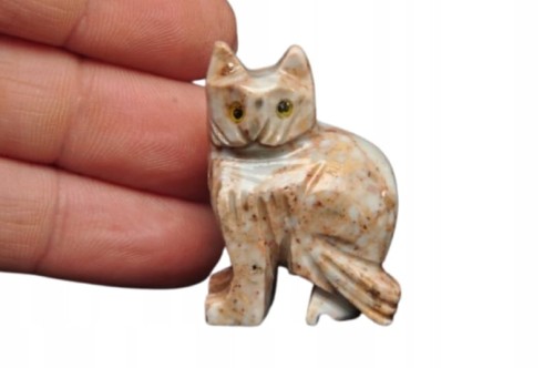 * STEATYT KAMIEŃ MYDLANY PERU KOT JASNA BARWA ELEGANCKA OZDOBA NR 100 *