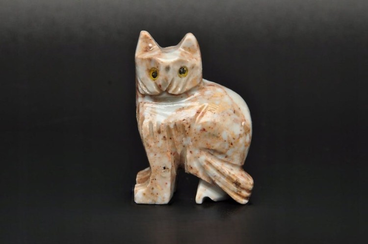 * STEATYT KAMIEŃ MYDLANY PERU KOT JASNA BARWA ELEGANCKA OZDOBA NR 100 *