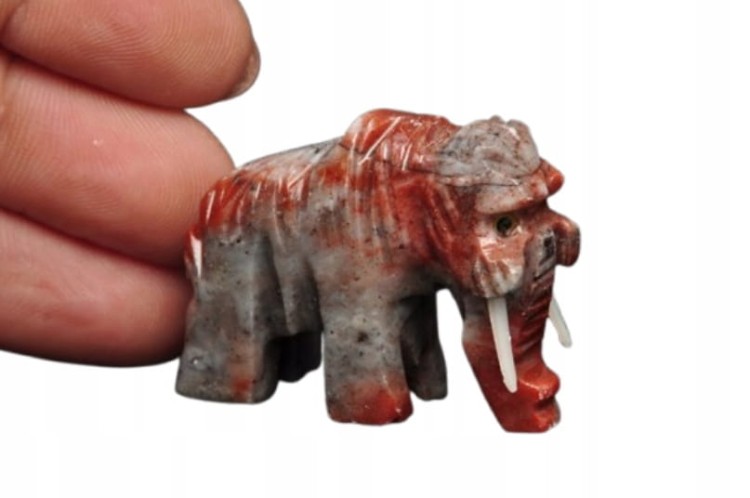 * STEATYT KAMIEŃ MYDLANY PERU MAMUT BRĄZOWY ODCIEŃ PRAWDZIWE RĘKODZIEŁO 99