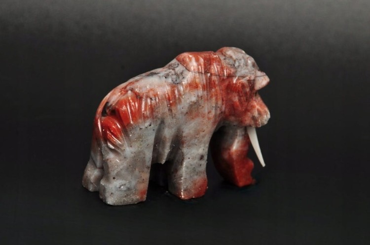 * STEATYT KAMIEŃ MYDLANY PERU MAMUT BRĄZOWY ODCIEŃ PRAWDZIWE RĘKODZIEŁO 99