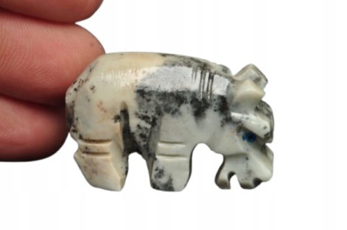 * STEATYT KAMIEŃ MYDLANY PERU HIPOPOTAM PRAWDZIWE RĘKODZIEŁO NR 97 *