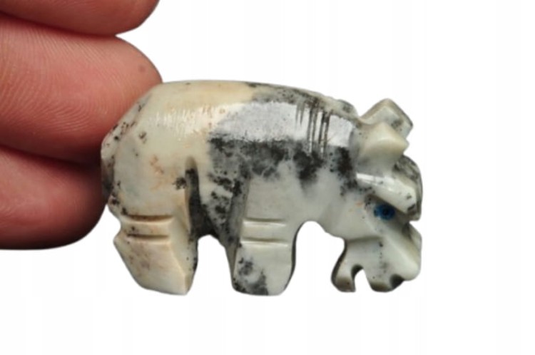 * STEATYT KAMIEŃ MYDLANY PERU HIPOPOTAM PRAWDZIWE RĘKODZIEŁO NR 97 *