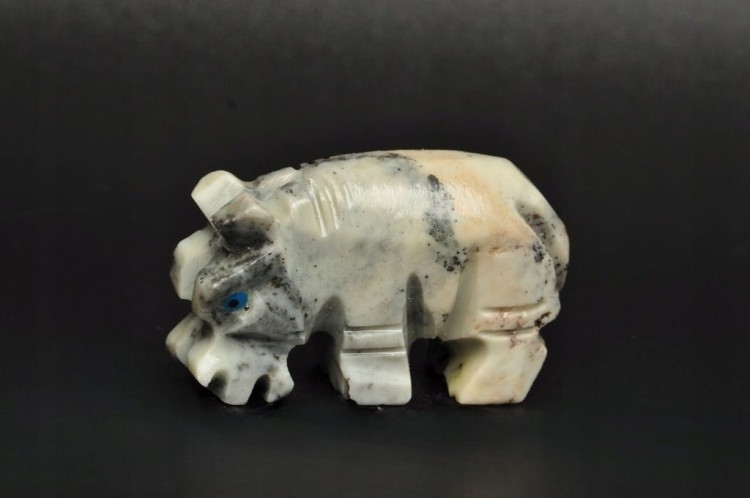 * STEATYT KAMIEŃ MYDLANY PERU HIPOPOTAM PRAWDZIWE RĘKODZIEŁO NR 97 *