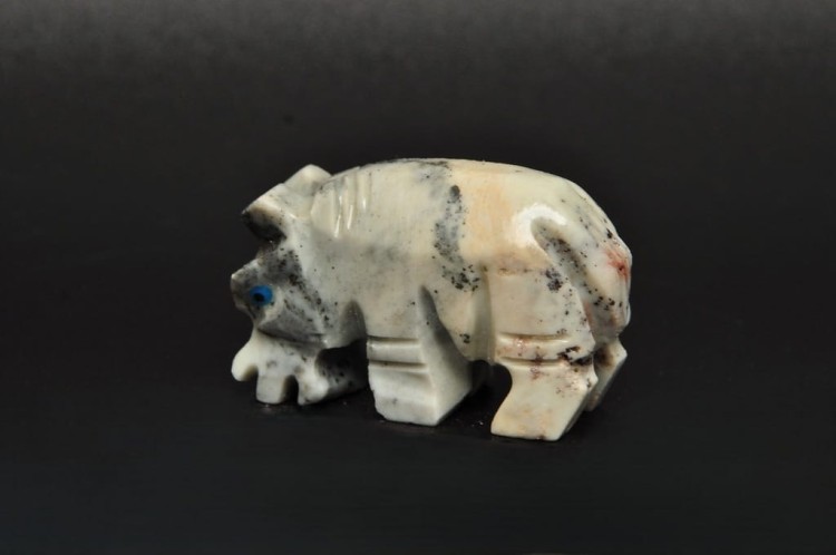 * STEATYT KAMIEŃ MYDLANY PERU HIPOPOTAM PRAWDZIWE RĘKODZIEŁO NR 97 *