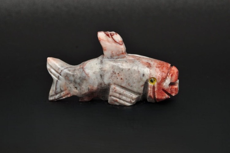 * STEATYT KAMIEŃ MYDLANY PERU RYBA WIELOKOLOROWY OKAZ NR 96 *