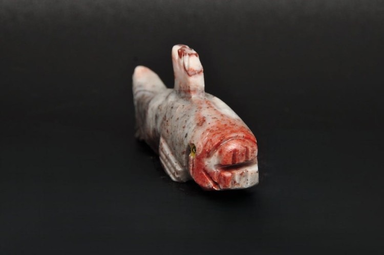 * STEATYT KAMIEŃ MYDLANY PERU RYBA WIELOKOLOROWY OKAZ NR 96 *