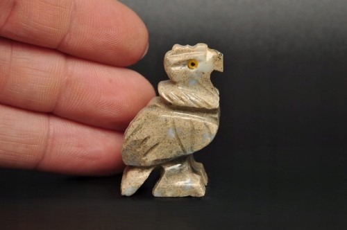 * STEATYT KAMIEŃ MYDLANY PERU FIGURKA BEŻOWY PTAK RĘKODZIEŁO NR 94 *