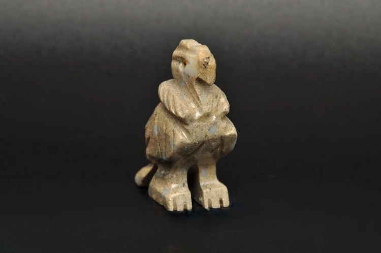 * STEATYT KAMIEŃ MYDLANY PERU FIGURKA BEŻOWY PTAK RĘKODZIEŁO NR 94 *