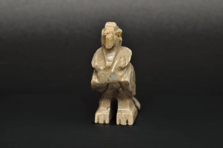 * STEATYT KAMIEŃ MYDLANY PERU FIGURKA BEŻOWY PTAK RĘKODZIEŁO NR 94 *