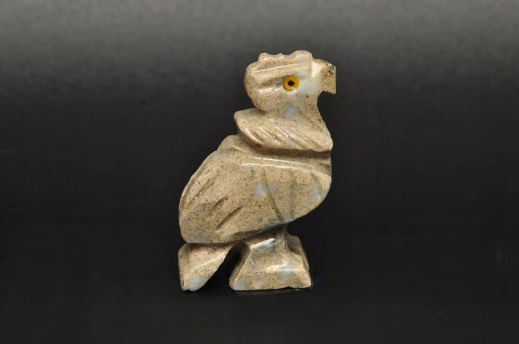 * STEATYT KAMIEŃ MYDLANY PERU FIGURKA BEŻOWY PTAK RĘKODZIEŁO NR 94 *