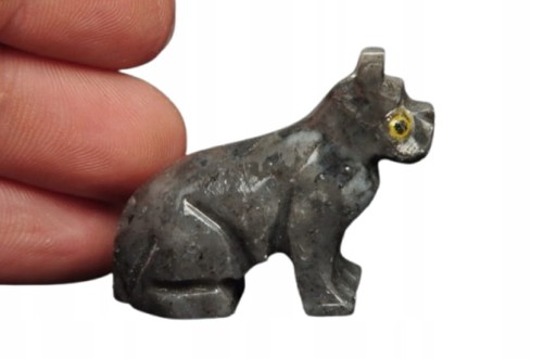 * STEATYT KAMIEŃ MYDLANY PERU FIGURKA PIES RĘKODZIEŁO NR 91 *