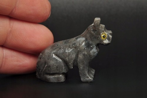 * STEATYT KAMIEŃ MYDLANY PERU FIGURKA PIES RĘKODZIEŁO NR 91 *