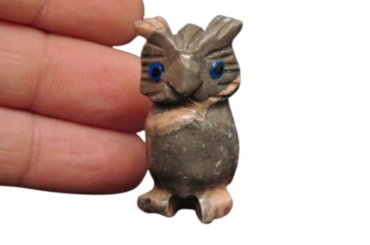 * STEATYT KAMIEŃ MYDLANY PERU PIĘKNA SOWA DO KOLEKCJI OKAZ NR 86 *