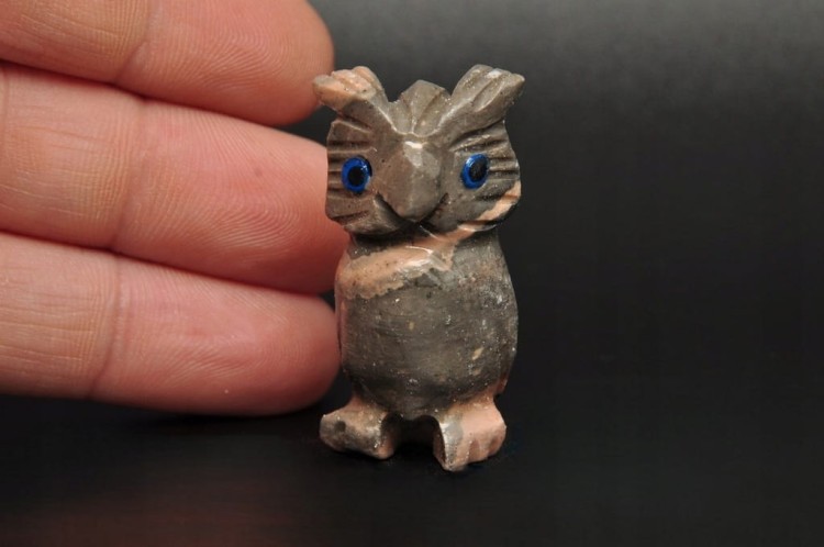 * STEATYT KAMIEŃ MYDLANY PERU PIĘKNA SOWA DO KOLEKCJI OKAZ NR 86 *