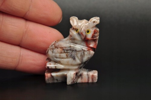 * STEATYT KAMIEŃ MYDLANY PERU SOWA ZWIERZE PIĘKNA FIGURKA Z MINERAŁU NR 81