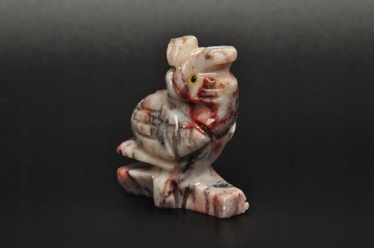 * STEATYT KAMIEŃ MYDLANY PERU SOWA ZWIERZE PIĘKNA FIGURKA Z MINERAŁU NR 81