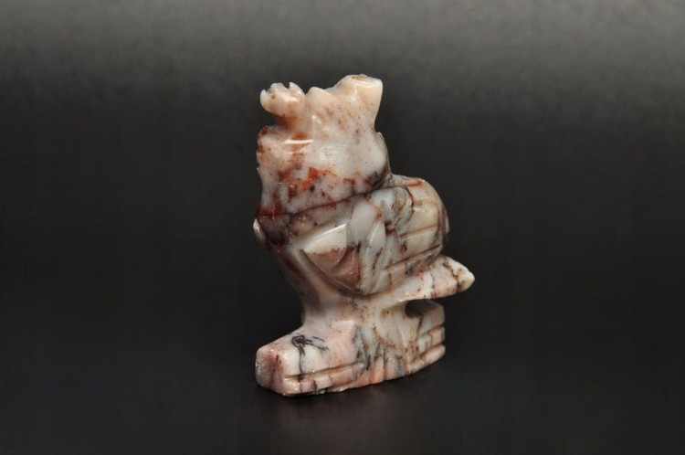 * STEATYT KAMIEŃ MYDLANY PERU SOWA ZWIERZE PIĘKNA FIGURKA Z MINERAŁU NR 81