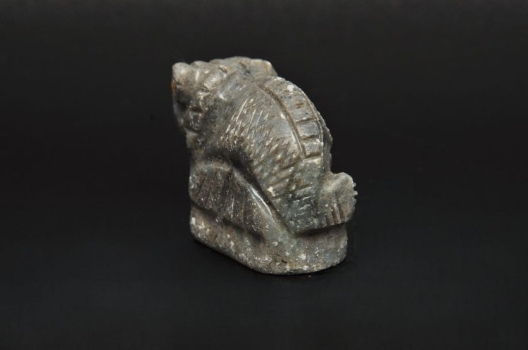 * STEATYT KAMIEŃ MYDLANY PERU KAMELEON SZARY KOLOR FIGURKA JAKO PREZENT 80